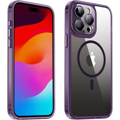 Valenta Trend Coque iPhone 14 Pro MagSafe Coque arrière Rigide - Transparent / Violet