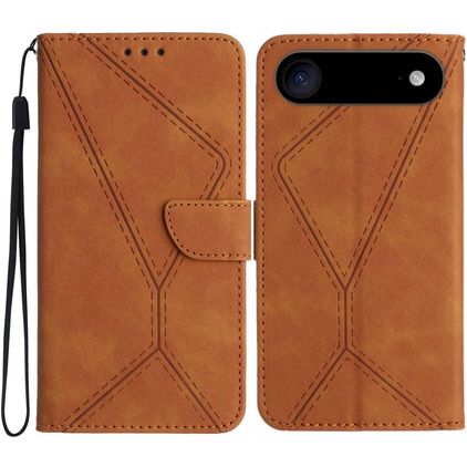 Mobigear Stitch iPhone Air Étui Portefeuille - Marron