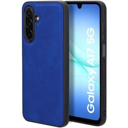 Mobiparts Classic Coque Samsung Galaxy A17 MagSafe Coque arrière en TPU,Similicuir - Sapphire Blue