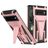 Mobigear Armor Stand Coque Google Pixel 6 Pro Coque arrière Rigide Anti-Chocs avec Support Amovible - Rose doré