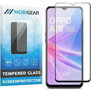 Mobigear Premium OPPO A78 Verre trempé Protection d'écran - Compatible Coque - Noir