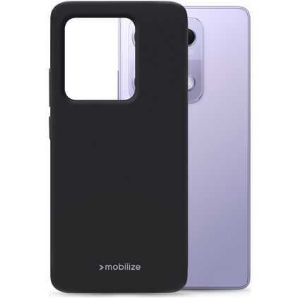 Mobilize Rubber Gelly Coque Xiaomi Redmi Note 14S Coque arrière en TPU Souple - Noir