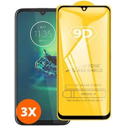 Mobigear Premium Motorola Moto G8 Plus Verre trempé Protection d'écran - Compatible Coque - Noir (Lot de 3)