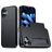 Mobigear Card Coque iPhone 16 Plus Coque arrière Rigide Anti-Chocs avec Porte-Cartes - Noir