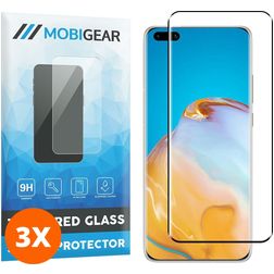 Mobigear Premium Huawei P40 Pro Verre trempé Protection d'écran - Compatible Coque - Noir (Lot de 3)