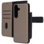 Mobiparts Housse Samsung Galaxy S25 Etui avec Coque Détachable en Cuir Véritable Porte-Monnaie - Taupe