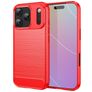 Mobigear Brushed Slim Coque iPhone 18 Pro Coque arrière en TPU Souple - Rouge