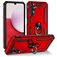 Mobigear Armor Ring Samsung Galaxy A14 Plastique rigide Coque arrière Antichoc avec bague de maintien - Rouge