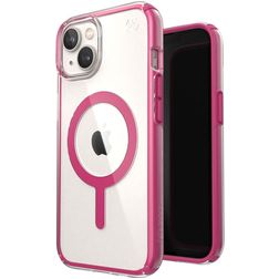 Speck Presidio Perfect Clear Geo Coque iPhone 14 MagSafe Coque arrière Rigide Anti-Chocs - Clear / Digital Pink