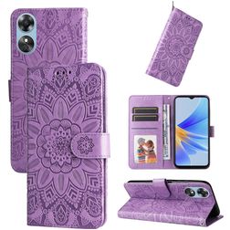 Mobigear Sunflower Housse OPPO A17 Etui Porte-Monnaie - Violet