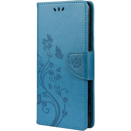 Mobigear Flowers Housse Samsung Galaxy A23 Etui Porte-Monnaie - Bleu