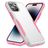 Mobigear Heavy Armor iPhone 14 Pro Plastique rigide Coque arrière Antichoc - Blanc / Rose