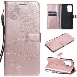 Mobigear Butterfly Housse OPPO A94 5G Etui Porte-Monnaie - Rose doré