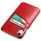 Fierre Shann Premium Card Coque iPhone XR Coque arrière avec Porte-Cartes - Rouge
