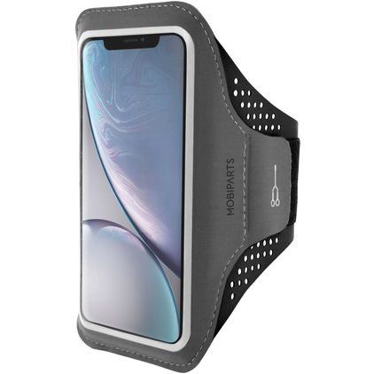 Mobiparts Comfort Fit Brassard Téléphone iPhone XR Brassard Coque de Sport en Neoprène - Noir