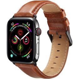 Mobigear Bologna Bracelet Cuir pour Apple Watch Fermeture boucle ardillon - 49/46/45/44 mm - Marron