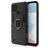 Mobigear Armor Ring Realme C21 Plastique rigide Coque arrière Antichoc avec bague de maintien - Noir