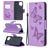 Mobigear Butterfly Housse Samsung Galaxy A12 Etui Porte-Monnaie - Violet