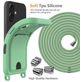 Mobigear Lanyard Card iPhone 16 Plus Coque avec cordon en Silicone et Porte-Cartes - Vert