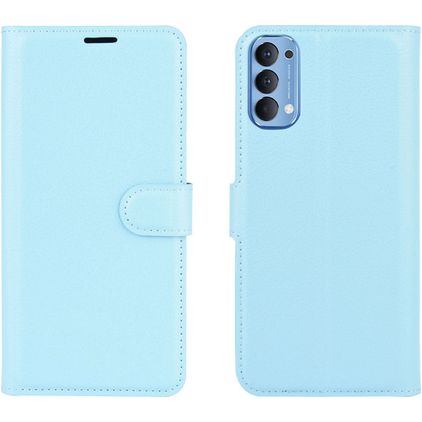 Mobigear Classic Housse OPPO Reno 4 Etui Porte-Monnaie - Bleu