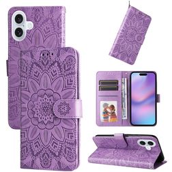 Mobigear Sunflower Housse iPhone 17 Etui Porte-Monnaie - Violet
