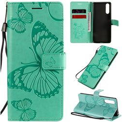 Mobigear Butterfly Housse Sony Xperia 10 II Etui Porte-Monnaie - Turquoise