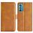 Mobigear Slim Magnet Housse Motorola Edge 30 Etui Porte-Monnaie - Cognac