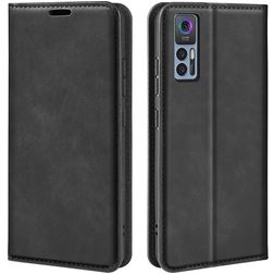 Mobigear Retro Slim Housse TCL 30 Plus Etui Porte-Monnaie - Noir