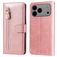 Mobigear Zipper Housse iPhone 17 Pro Max Etui Porte-Monnaie - Rose doré