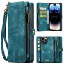 Caseme 008 Housse iPhone 15 Pro Etui avec Coque Détachable Porte-Monnaie - Bleu