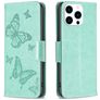 Mobigear Butterfly Housse iPhone 15 Pro Etui Porte-Monnaie - Vert