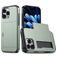 Mobigear Card Coque iPhone 16 Pro Coque arrière Rigide Anti-Chocs avec Porte-Cartes - Vert