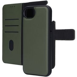 Mobiparts Housse iPhone 16e Etui avec Coque Détachable en Cuir Véritable Porte-Monnaie - Vert