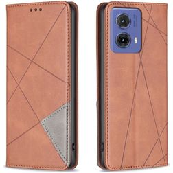 Mobigear Rhombus Slim Housse Motorola Moto G85 Etui - Marron