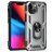 Mobigear Armor Ring Coque iPhone 13 Coque arrière Rigide Anti-Chocs avec Anneau-Support - Argent