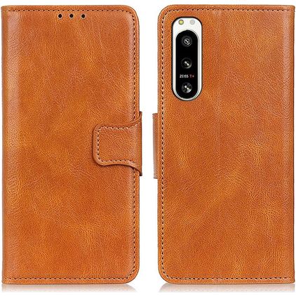 Mobigear Classy Housse Sony Xperia 5 IV Etui Porte-Monnaie - Cognac