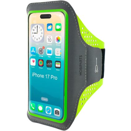 Mobiparts Comfort Fit Brassard Téléphone iPhone 17 Pro Brassard Coque de Sport en Neoprène - Vert