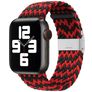 Mobigear Braided Bracelet Nylon Apple Watch Fermeture à pince - 42/41/40/38 mm - Noir / Rouge