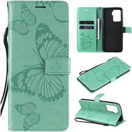 Mobigear Butterfly Housse OPPO A94 5G Etui Porte-Monnaie - Turquoise