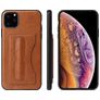 Fierre Shann Card Pocket Coque iPhone 11 Pro Coque arrière avec Porte-Cartes et Support Amovible - Cognac
