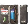Caseme 008 Housse iPhone 6s Etui avec Coque Détachable Porte-Monnaie - Noir