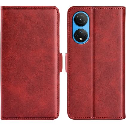 Mobigear Slim Magnet Housse HONOR X7 Etui Porte-Monnaie - Rouge