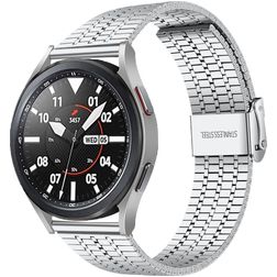 Mobigear Seven Bead Bracelet Acier pour Smartwatch Fermeture à pince - 20 mm - Argent