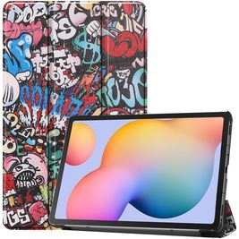 Mobigear Tri-Fold Coque Samsung Galaxy Tab S6 Lite Etui - Graffiti