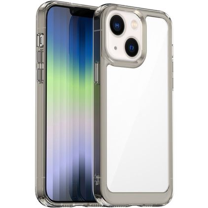 Mobigear Crystal Coque iPhone 14 Coque arrière Rigide - Transparent / Gris