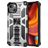 Mobigear Armor Stand Coque iPhone 13 Pro Coque arrière Rigide Anti-Chocs avec Support Amovible - Argent