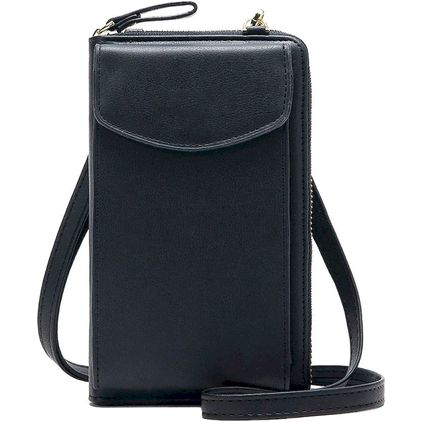 Antonio Fonzo Crossbody Sac Téléphone - Large - Charcoal Black
