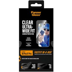PanzerGlass Ultra-Wide Fit FASTFIT iPhone 17 Pro Verre trempé Protection d'écran - Compatible coque + Cadre de pose