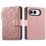 Mobigear Flowers Housse iPhone Duo Etui Porte-Monnaie - Rose