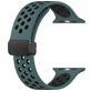 Mobigear Sport Plus Mag Bracelet Silicone Apple Watch Fermeture magnétique - 42/41/40/38 mm - Noir / Vert